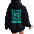 Cheery Nana Grandma レタープリント レディース オーバーサイズ パーカー バックプリント Black