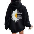 Christian Inspirational Christ Whotrengthens Me レディース オーバーサイズ パーカー バックプリント Black