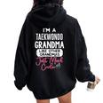 Cool Taekwondo Grandma Women Oversized Hoodie Back Print Black