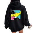 Daffy Duck レディース オーバーサイズ パーカー バックプリント Black