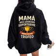 Día De La Madre Para Mamá Frase Divertida Women Oversized Hoodie Back Print Black