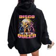 Disco Queen Retro Dancing 70 80 Disco Women Oversized Hoodie Back Print Black