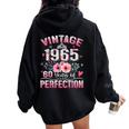 60Th B-Dayintage 1965 Floral 60 Years Of Perfection レディース オーバーサイズ パーカー バックプリント Black