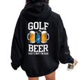 Golf And Beer That's Why I'm Here ゴルフ ビールを飲む人 レディース オーバーサイズ パーカー バックプリント Black