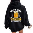Golf And Beer That's Why I'm Here 面白いゴルファーの言葉 レディース オーバーサイズ パーカー バックプリント Black