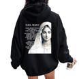 Hail Mary Blessed Mother ロザリオの祈り レディース オーバーサイズ パーカー バックプリント Black