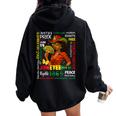 Junenth 1865 Black Pride Black Cowgirl Melanin Girl Women Oversized Hoodie Back Print Black