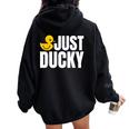 Just Duckyラバーダック レディース オーバーサイズ パーカー バックプリント Black