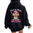 Just Mom Who Loves Her Maltipooママ レディース オーバーサイズ パーカー バックプリント Black