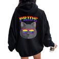 Lgbt Britishhorthair Cat Gay Pride Rainbow Lgbtq Kitty レディース オーバーサイズ パーカー バックプリント Black