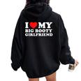 I Love My Big Booty Girlfriend レディース オーバーサイズ パーカー バックプリント Black