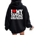 I Love My Yapping Girlfriend レディース オーバーサイズ パーカー バックプリント Black