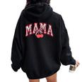 Mama Mommy Cherry Happy Mother's Day Mom Life Coquette Bow Women Oversized Hoodie Back Print Black
