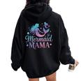 Mermaid Mom Lover Mama Mother's Day Ocean Fantasy Women Oversized Hoodie Back Print Black