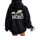 Momo Floral Chamomile Mother's Day Momo レディース オーバーサイズ パーカー バックプリント Black