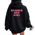 Number One Girl レディース オーバーサイズ パーカー バックプリント Black