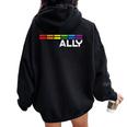 Proud Ally Bars Equality Lgbtq Rainbow Flag Gay Pride Ally レディース オーバーサイズ パーカー バックプリント Black