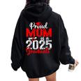 Proud Mom Of A Class Of 2025 Graduate Senior Graduation Women Oversized Hoodie Back Print Black