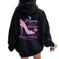 A Queen Was Born In September Happy Birthday To Me Women Oversized Hoodie Back Print Black A Queen Was Born In September Happy Birthday To Me Women Oversized Hoodie Back Print Black