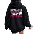 Rugby Don't Make Me Use My Rugby Momボイス。 長袖tシャツ レディース オーバーサイズ パーカー バックプリント Black