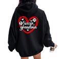 Soccer Grandma Heart Grandma Of A Soccer Player Grandmother Women Oversized Hoodie Back Print Black