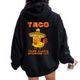 Taco Trump Always Chickens Out レディース オーバーサイズ パーカー バックプリント Black