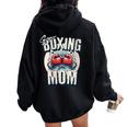 Uper Boxing Mom Guantes De Boxeo Y Boxeadores De Apoyo Cuello Women Oversized Hoodie Back Print Black