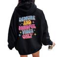 Very Demureery Mindfulibes Only Cute Retro Girls レディース オーバーサイズ パーカー バックプリント Black