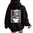 あがかお フェイス Lewd アニメ 女の子 和服 オタク用 レディース オーバーサイズ パーカー バックプリント Black