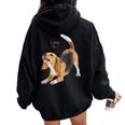 ビーグルシャツ ビーグルtシャツ Love Is Dog Mom Dad 子犬 ペット キュート レディース オーバーサイズ パーカー バックプリント Black