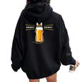 ビールをすすめるねこ 猫 ビール Cat Beer レディース オーバーサイズ パーカー バックプリント Black