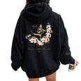 マダム秀 花tシャツ（1） さくら 一期一会 レディース オーバーサイズ パーカー バックプリント Black