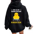ラバーダックシャツ I'm Really A Rubber Duck レディース オーバーサイズ パーカー バックプリント Black