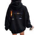 太陽系 惑星 科学 宇宙 男の子 女の子tem キッズ レディース オーバーサイズ パーカー バックプリント Black
