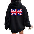 素晴 イギリス国旗 British Flag ユニオンジャック 旗 男性用、女性用 レディース オーバーサイズ パーカー バックプリント Black