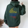 Colombia Mapa Bandera De Colombia Colombia En Idiomas Del Mundo Women Oversized Hoodie Back Print Forest