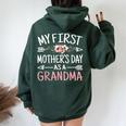 My First As A Grandma Cute Grandmother Women Oversized Hoodie Back Print Forest