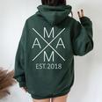 Mama Est 2018 Madre Desde 2018 Mamá 2018 Women Oversized Hoodie Back Print Forest