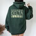 Mississippi Delta Blues Intage Retro Envejecida Women Oversized Hoodie Back Print Forest