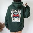 Uper Boxing Mom Guantes De Boxeo Y Boxeadores De Apoyo Cuello Women Oversized Hoodie Back Print Forest