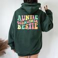 Auntie Godmother Bestie Aunt God Mother Bestie Women Oversized Hoodie Back Print Navy Blue