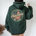 Awesome Like My Son Cool Dad Mother Father Day Women Oversized Hoodie Back Print Navy Blue