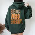 Big Virgo Energy African American Melanin Women Oversized Hoodie Back Print Navy Blue