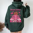 Breast Cancer Awareness Warrior Black Melanin Survivor Women Oversized Hoodie Back Print Navy Blue Breast Cancer Awareness Warrior Black Melanin Survivor Women Oversized Hoodie Back Print Navy Blue