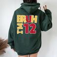 Bruh I'm 12歳 ギフト 男の子 女の子 It's My 12Th Birthday レディース オーバーサイズ パーカー バックプリント Navy Blue