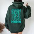 Cheery Nana Grandma レタープリント レディース オーバーサイズ パーカー バックプリント Navy Blue