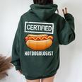 Cool Hotdog Outfit For Adult Hotdog Hot Dog Lover Women Oversized Hoodie Back Print Navy Blue