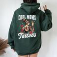 Cool Moms Have Tattoos Happy Tatoos Mom Women Oversized Hoodie Back Print Navy Blue