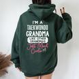 Cool Taekwondo Grandma Women Oversized Hoodie Back Print Navy Blue