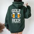 Golf And Beer That's Why I'm Here ゴルフ ビールを飲む人 レディース オーバーサイズ パーカー バックプリント Navy Blue